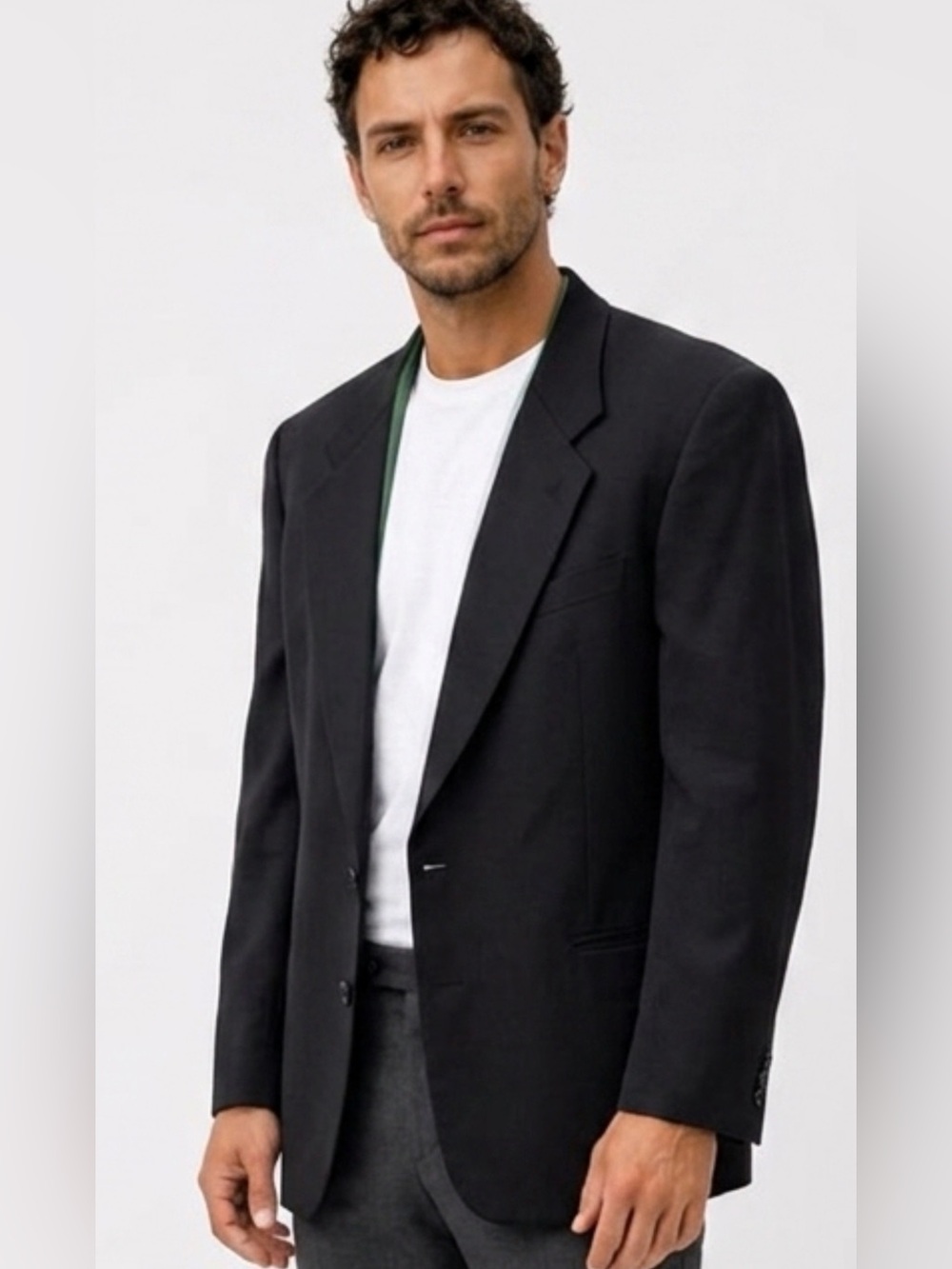 Valentino Uomo Men's Black Two-Button Blazer Jacket